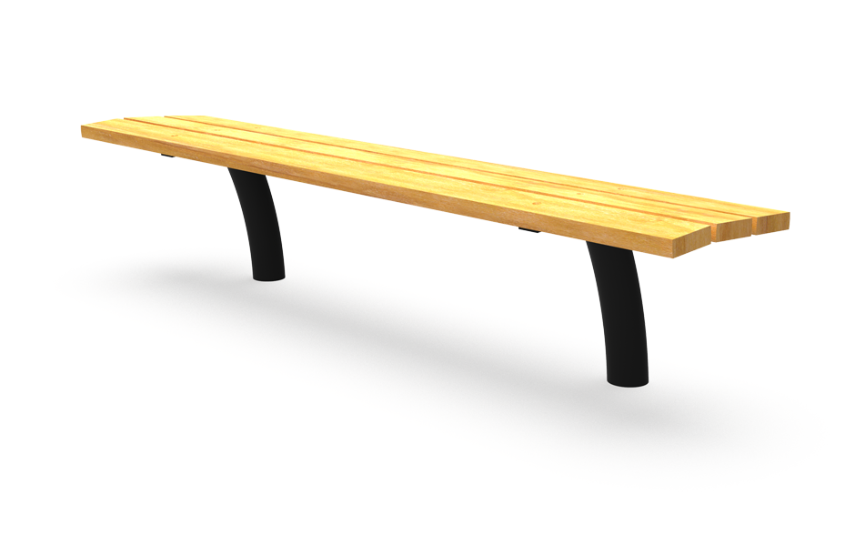 Delta Bank Holz einseitig ohne Rückenlehne