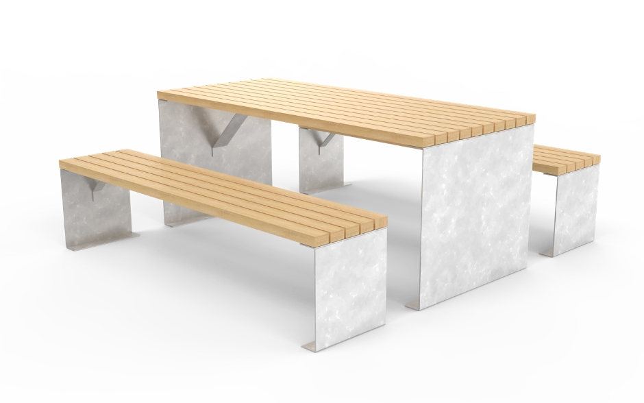 LINN Picknickset Stahl und Holz