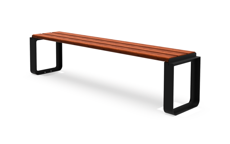 Reposa Bank Stahl und Bambus ohne Rückenlehne