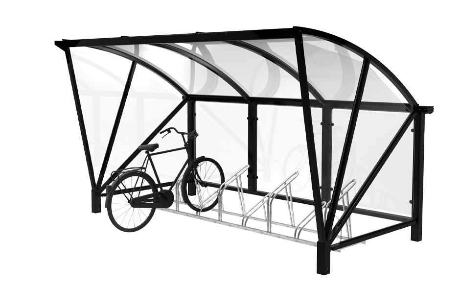 Riksja Fahrradüberdachung einseitig offen