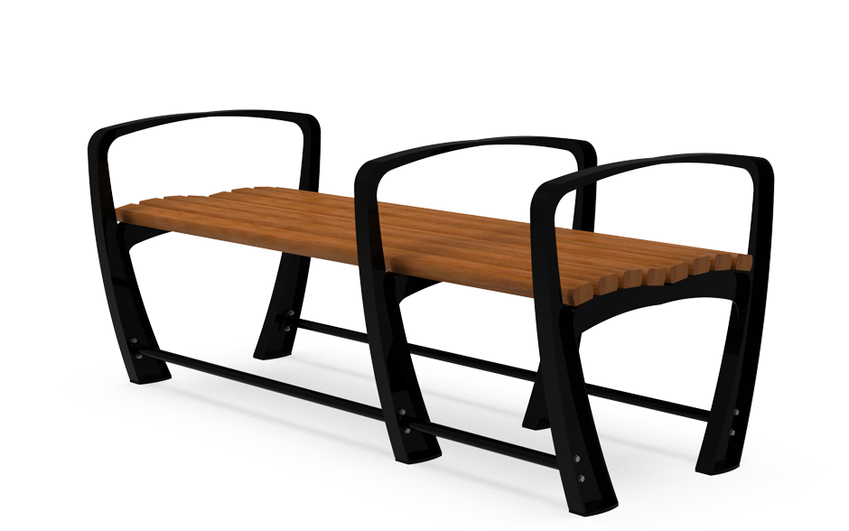 Vivanti Seniorenbank Holz doppelseitig ohne Rückenlehne 2x2+1-Sitzer