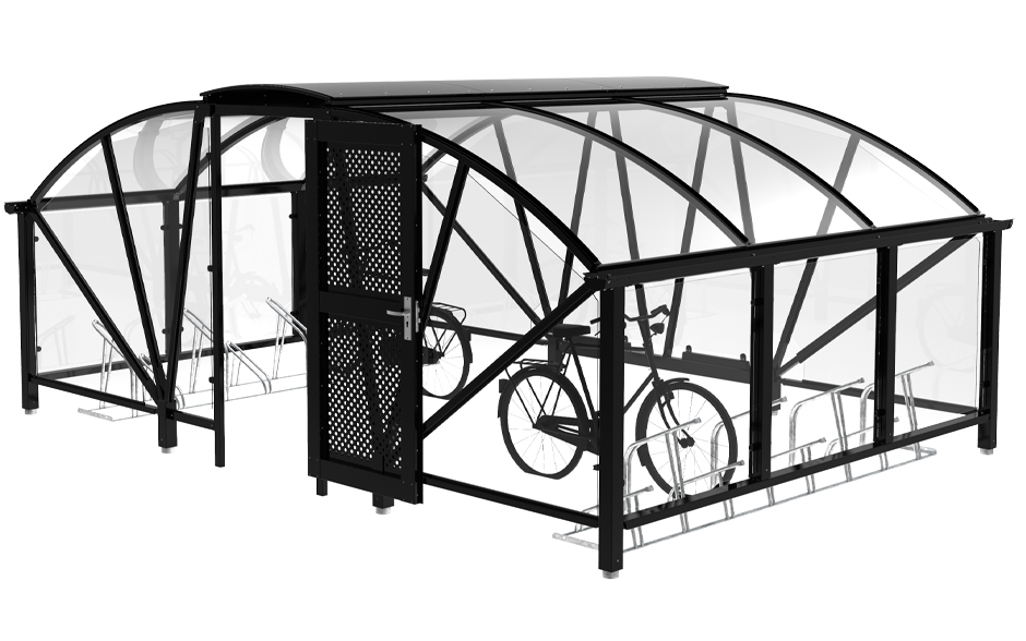Riksja Fahrradüberdachung beidseitig geschlossen