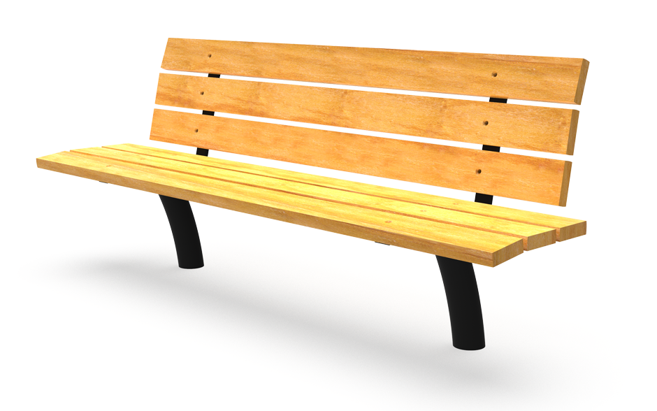 Delta Bank Holz einseitig mit Rückenlehne