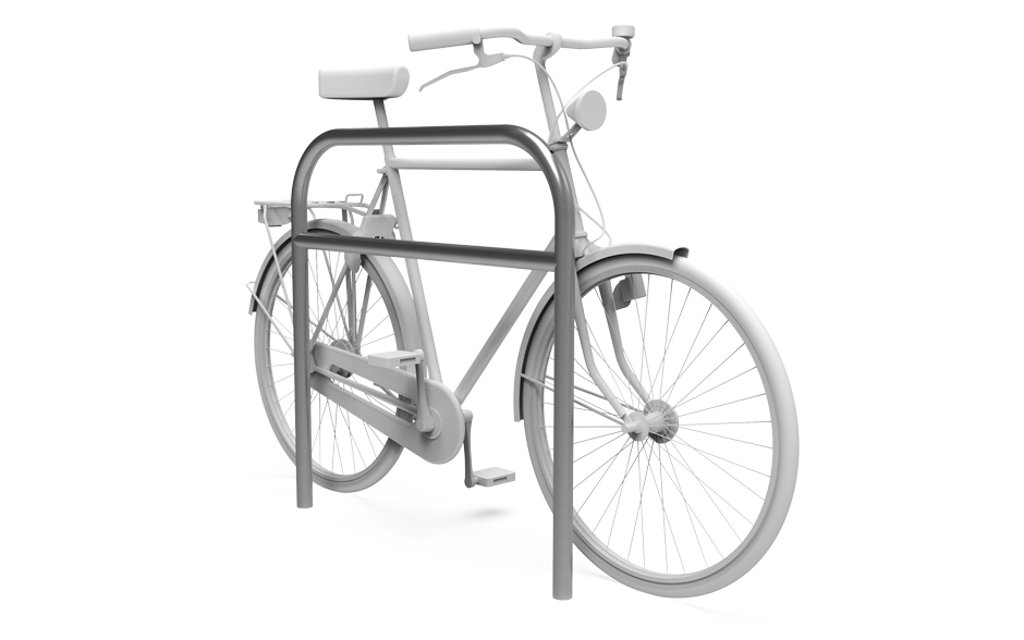 Leon Anlehnbügel Edelstahl mit Querholm