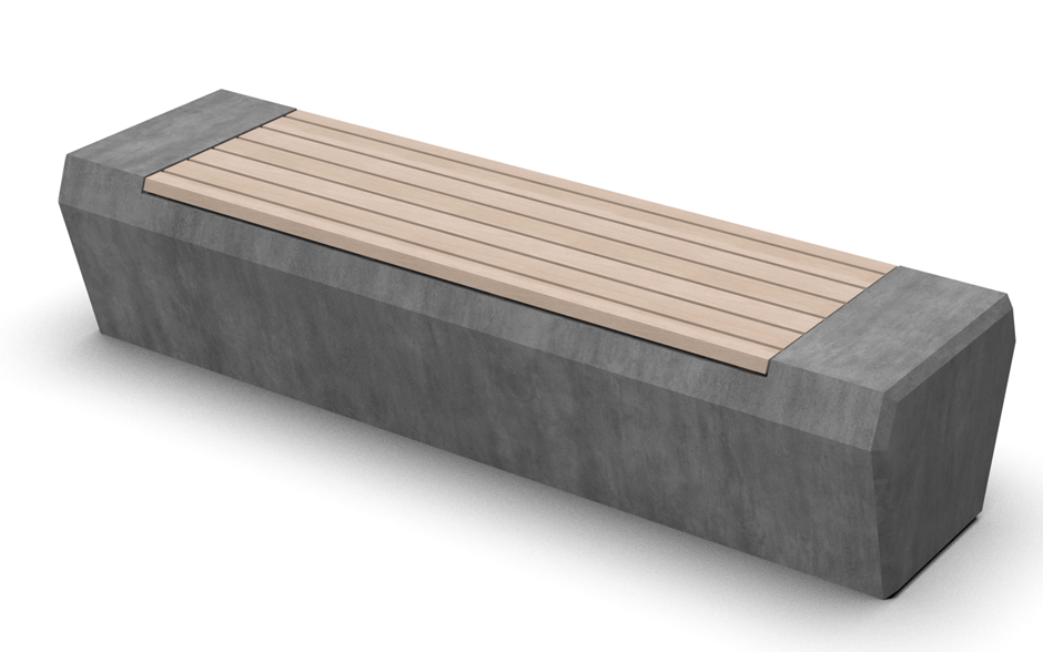Rino Bank aus nachhaltigem Beton und Holsitz