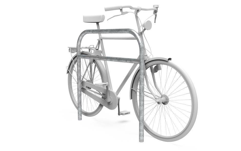 Leon Anlehnbügel Stahl mit Querholm