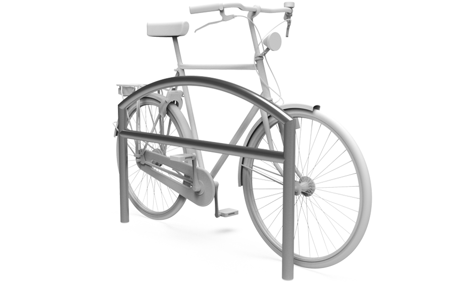 Arc Anlehnbügel Edelstahl mit Querholm