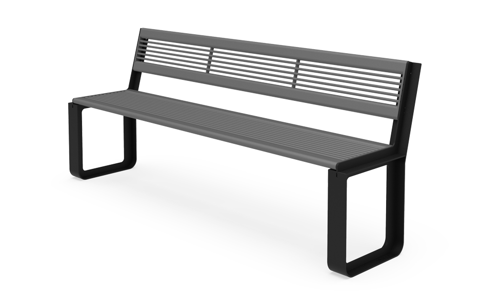 Reposa Bank Stahl mit Rückenlehne