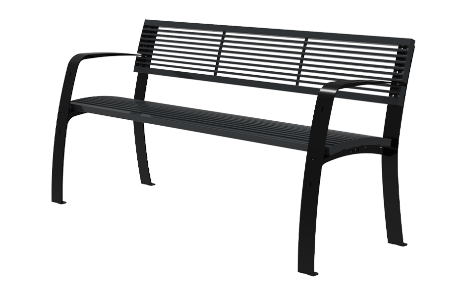 Camino Bank Stahl mit Rückenlehne