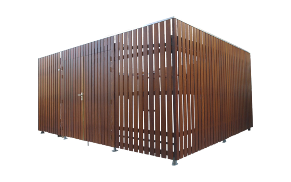 Deposito Fahrradüberdachung geschlossen Holz