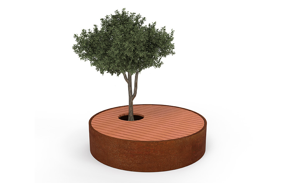 SOLID Baum Bank Cortenstahl