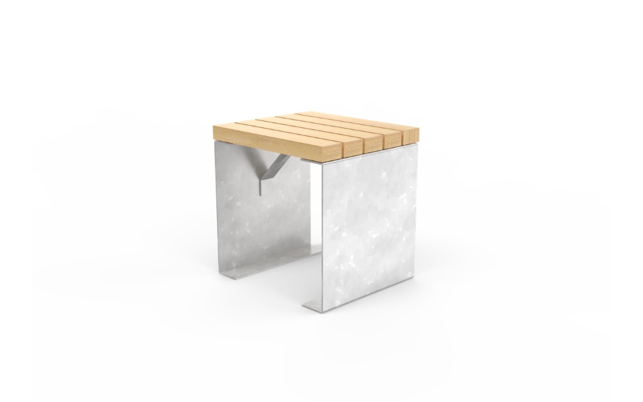 LINN Hocker/Beistelltisch Stahl und Holz