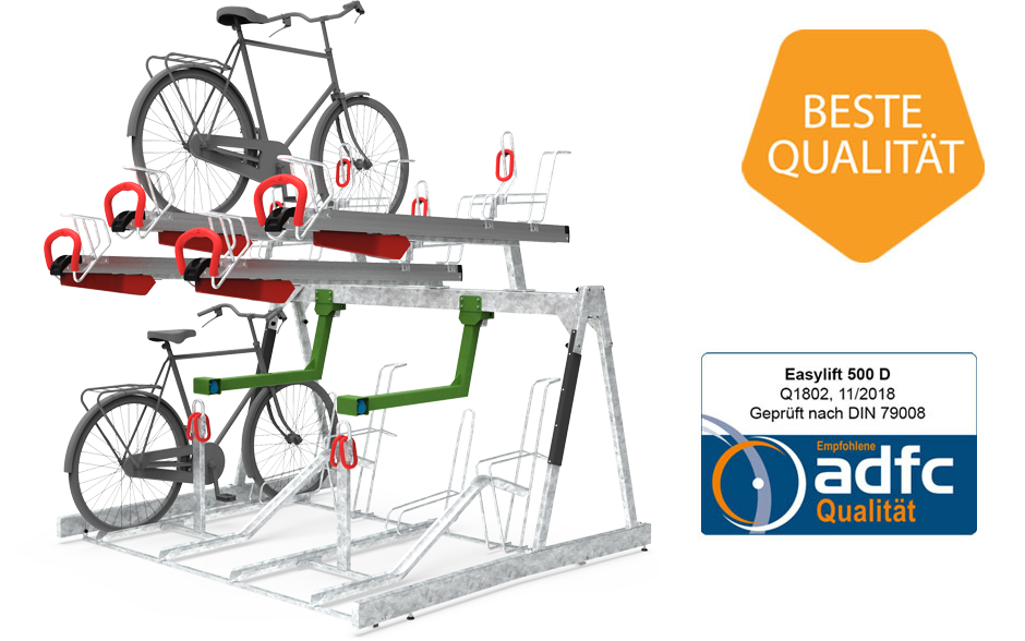 Easylift 500D Doppelstock Fahrradparker mit Ladestation für E-Bikes