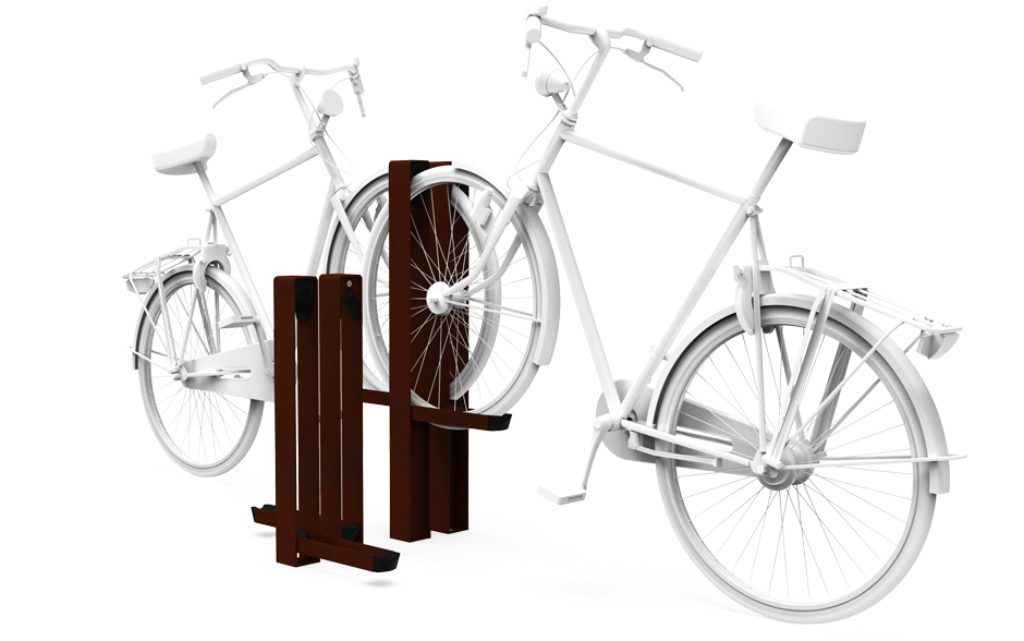 Construct Traverse Fahrradständer doppelseitig in Cortenstahl