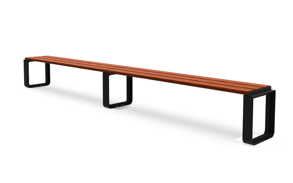 Reposa Bank Stahl und Bambus ohne Rückenlehne Anbauelement