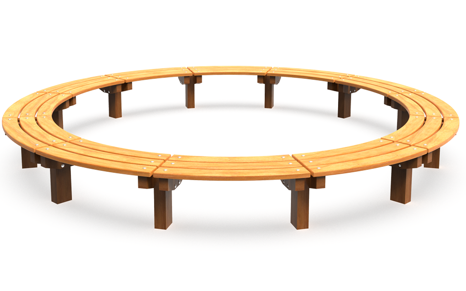 Timberstyle Rundbank und Teilabschnitte Holz