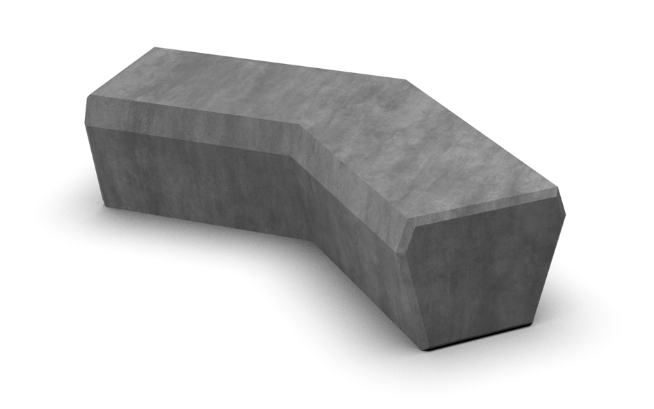 Rino Bank aus nachhaltigem Beton eckig 