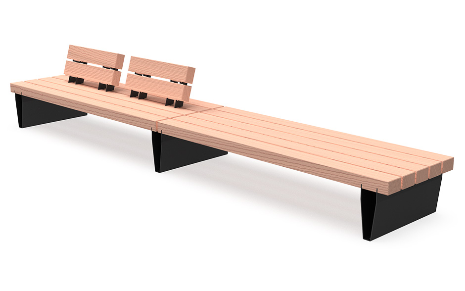 Robust Line Bank doppelseitig Stahl mit Rückenlehne