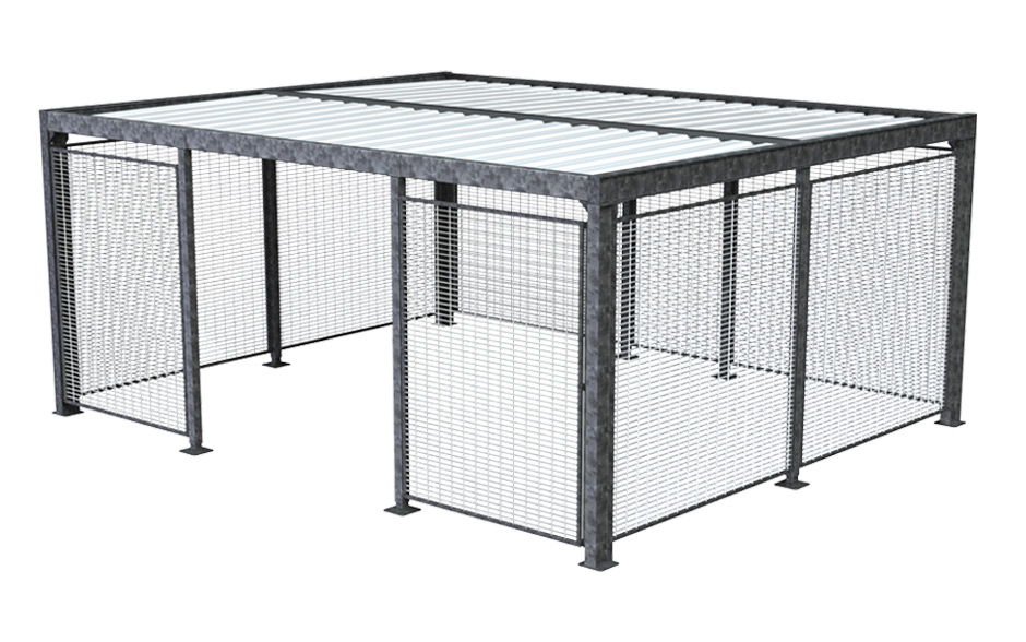 Structura Fahrradüberdachung mit Doppeldrahtgitter