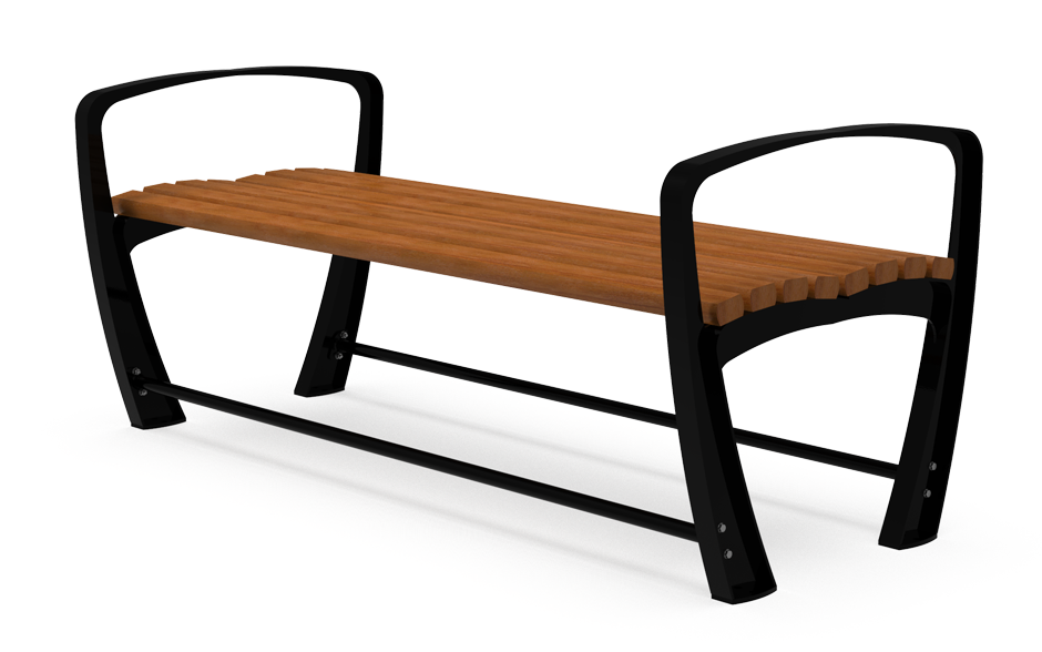 Vivanti Seniorenbank Holz doppelseitig ohne Rückenlehne 2x3-Sitzer