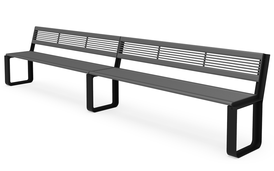 Reposa Bank Stahl mit Rückenlehne Anbauelement