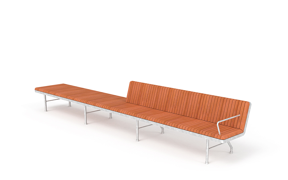 KLARA einseitige Bank mit rechter Rückenlehne