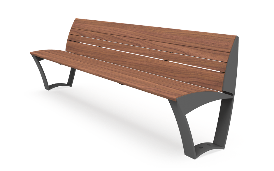 Divano Bank Holz mit Rückenlehne