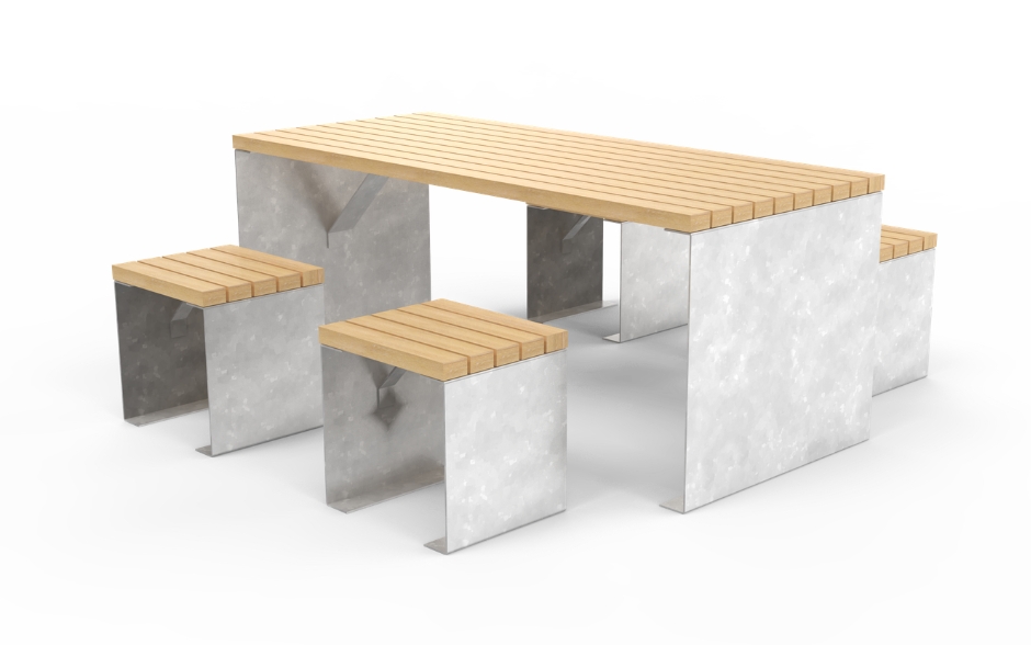 LINN Picknickset Stahl und Holz