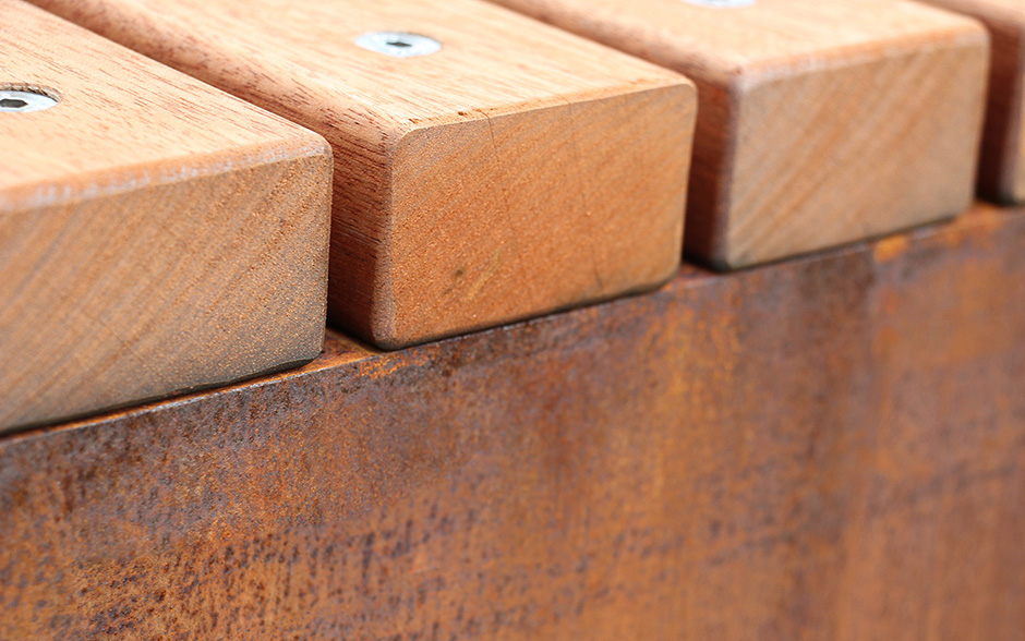 LINN Picknickset Cortenstahl und Holz