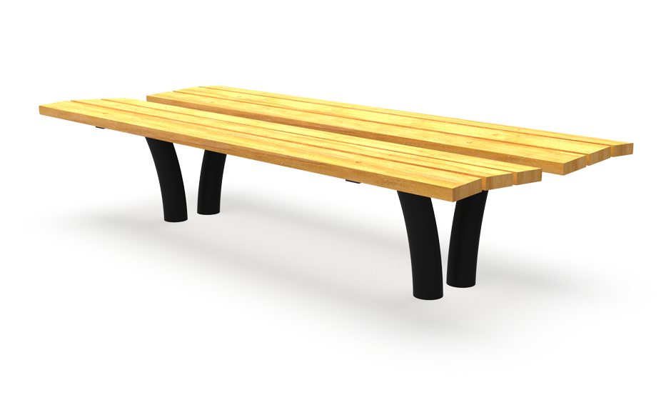 Delta Bank Holz doppelseitig ohne Rückenlehne