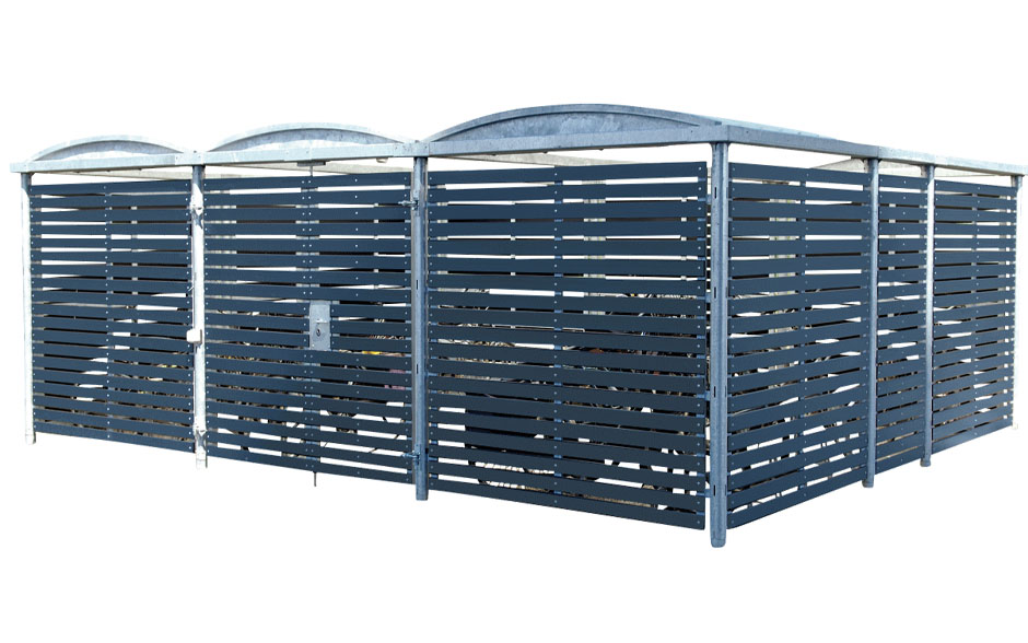 Meccado Fahrradüberdachung mit horizontaler Belattung