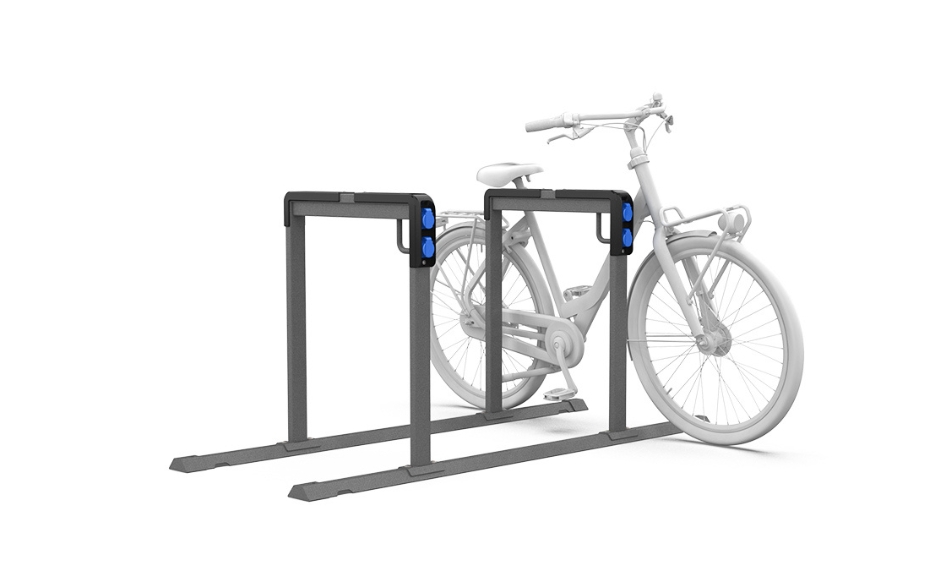 Kontur Fahrradständer Stahl Traverse mit Ladestationen